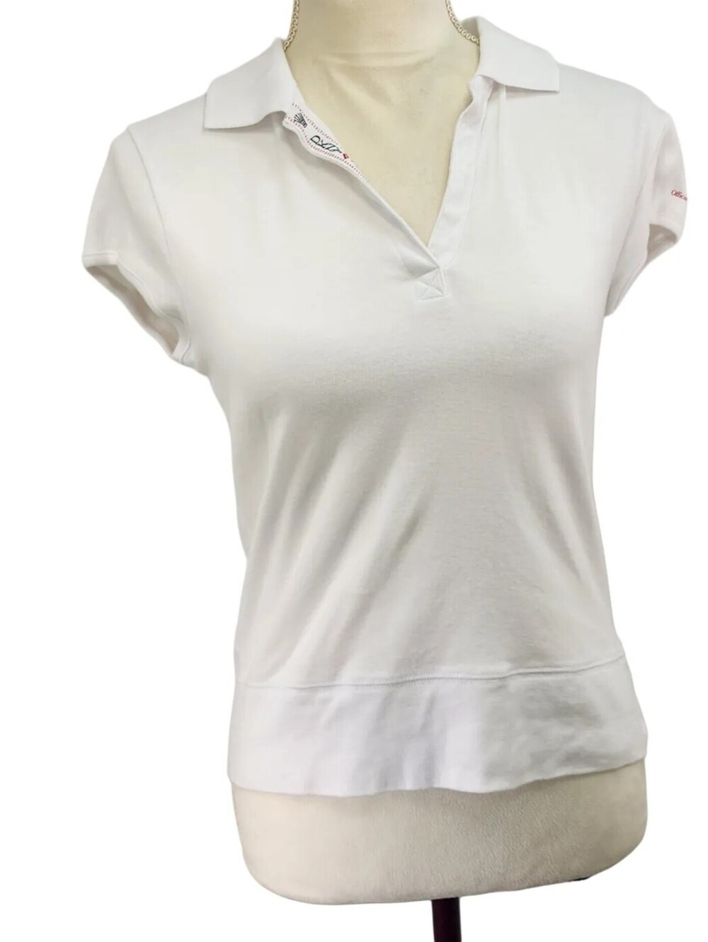 DKNY Jeans White Essential Polo Top Y2K Cotton M
